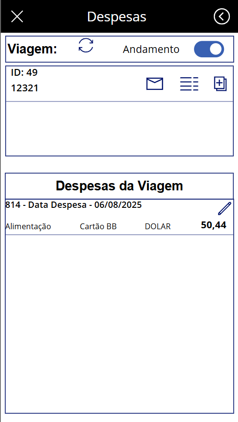 App de despesas de viagem com aprovações