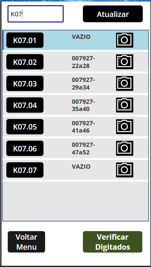 Endereçamento de estoque com leitura por câmera